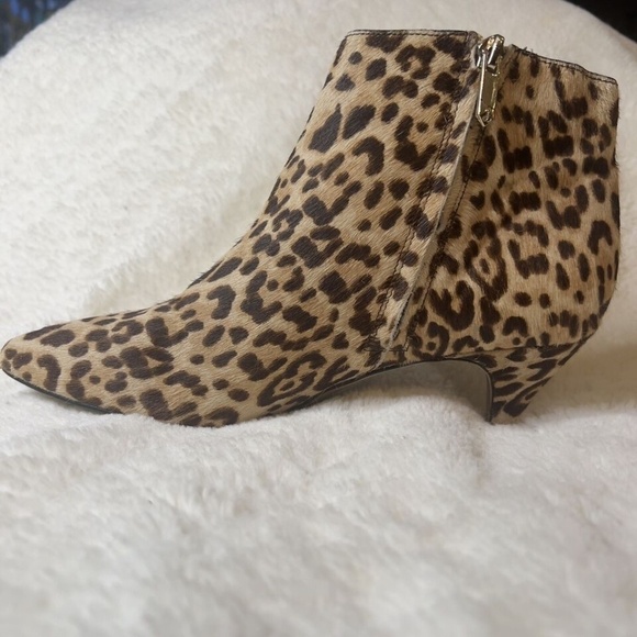 Sam Edelman Shoes - Sam Edelman Kinzey Womens Boots Booties Leopard Cow Fur Low Heels Side Zip 7.5 M